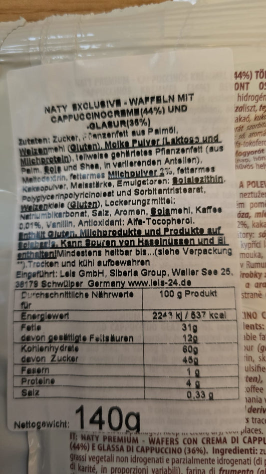 Naty Wafer Capuccino 140g 🇵🇱