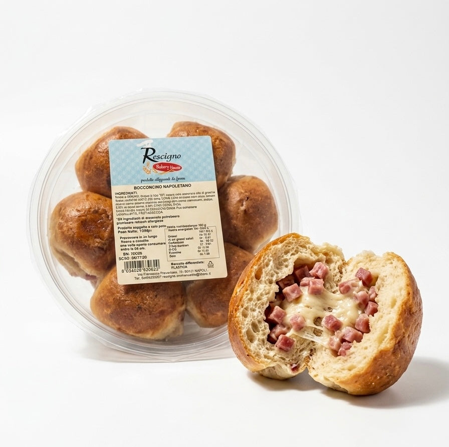 Rescigno Bocconcino Napoletano – Herzhafte Hefeteigbällchen mit Schinken-Käse-Füllung 150g