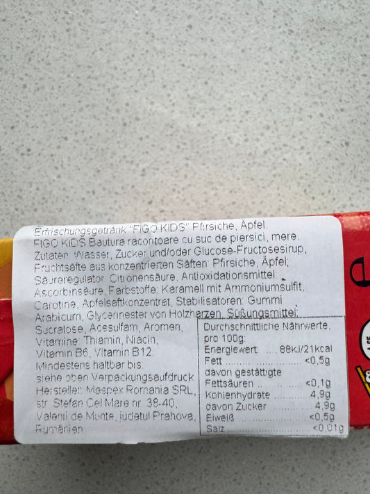 Figo Kids Pfirsich 200ml 🇷🇴