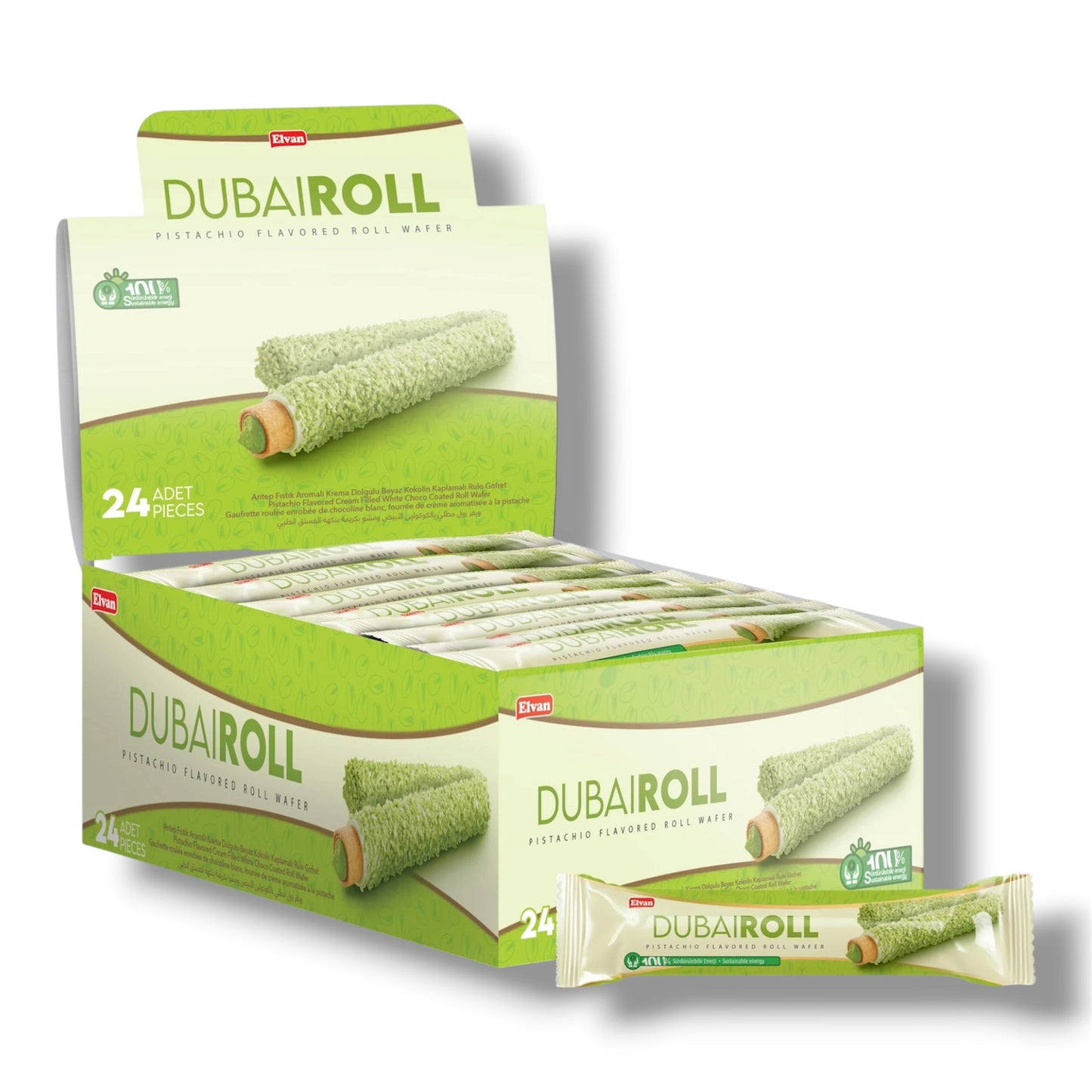 Elvan Dubai Style Rolls Pistazie Türkei 24er 360g