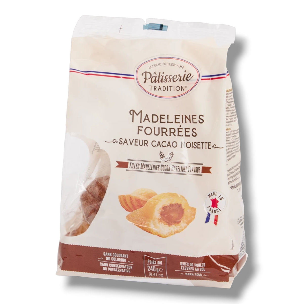 Pâtisserie Tradition Madeleines Cacao Noisette Frankreich 250g