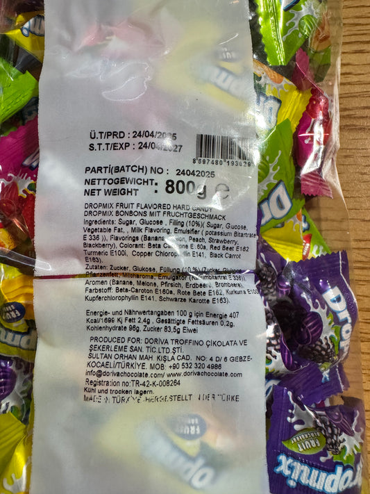 Dropmix Fruit Flavored Hard Candy 800g 🇹🇷