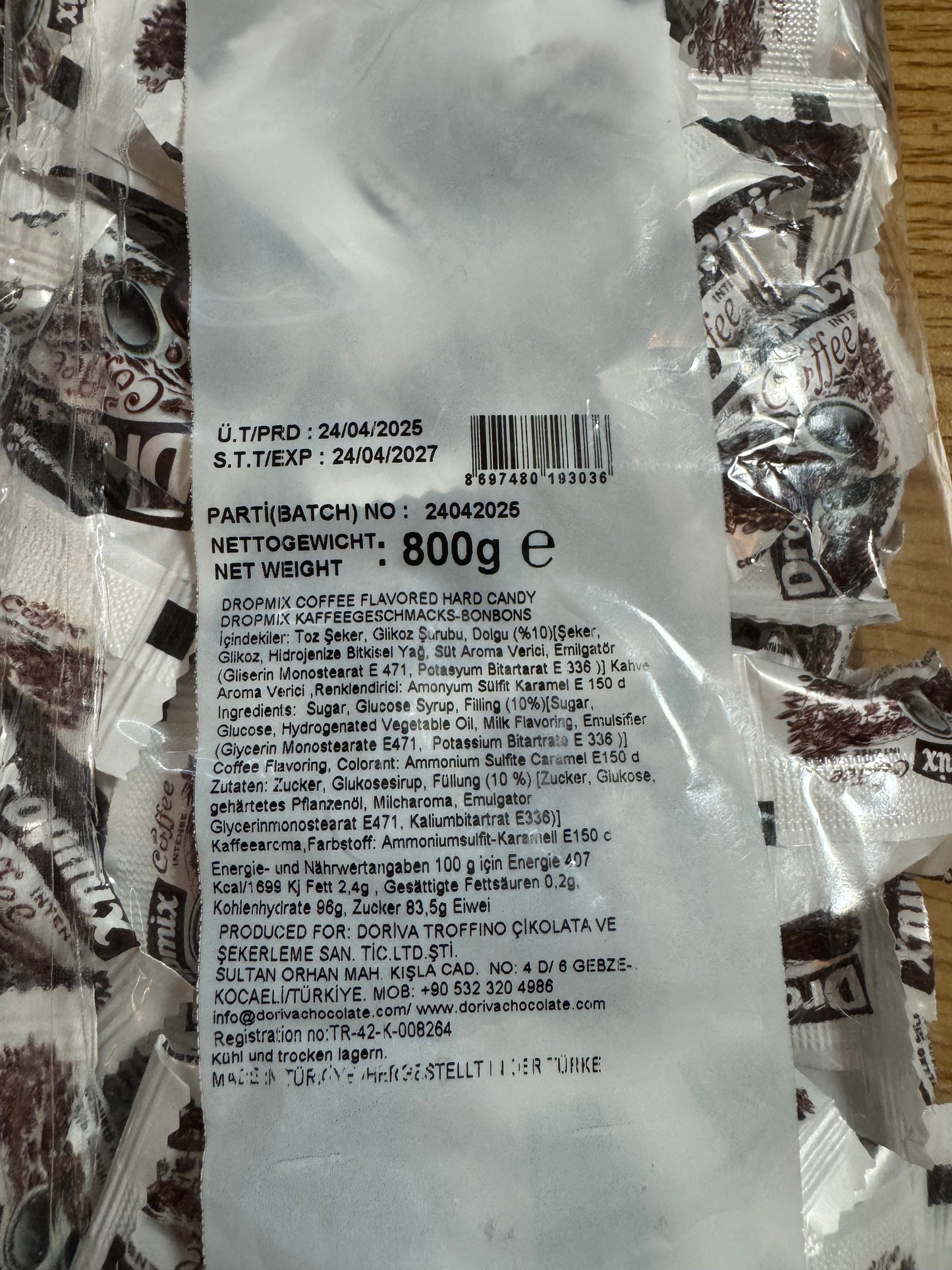 Dropmix Coffee Flavored Hard Candy 800g 🇹🇷
