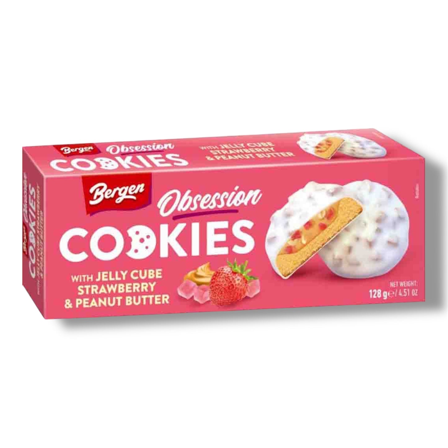 Bergen Obsession Cookies Strawberry & Peanut Butter 128g 🇵🇱