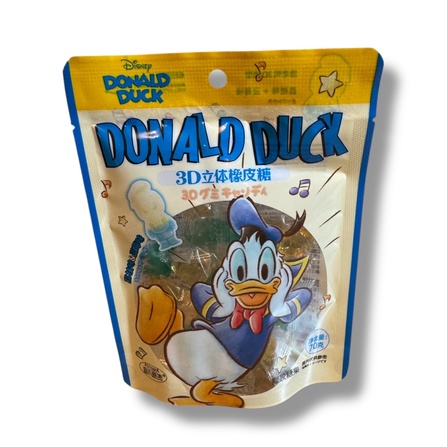 Peelable Gummies 3D Donald Duck Lychee & Blueberry 70g 🇨🇳