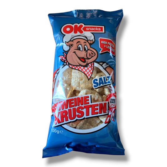 OK Snacks Schweinekrusten Salz Dänemark 100g