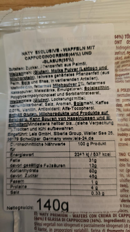 Naty Wafer Capuccino 140g 🇵🇱