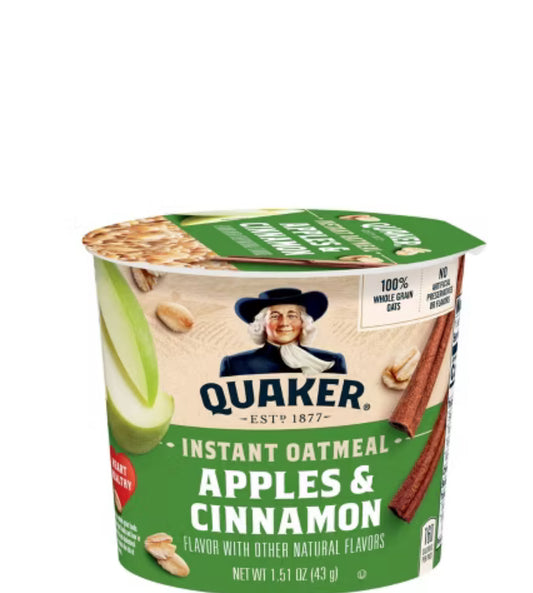 Quaker Instant Oatmeal Express Cup Apples & Cinnamon 43g