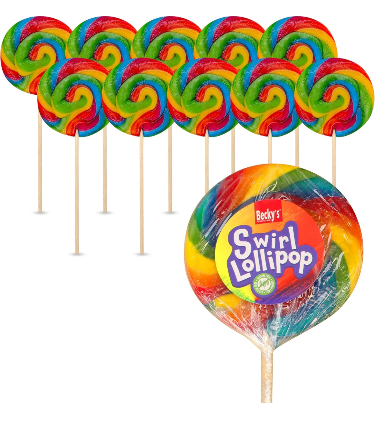 Swirl Lollipop Rainbow 80g