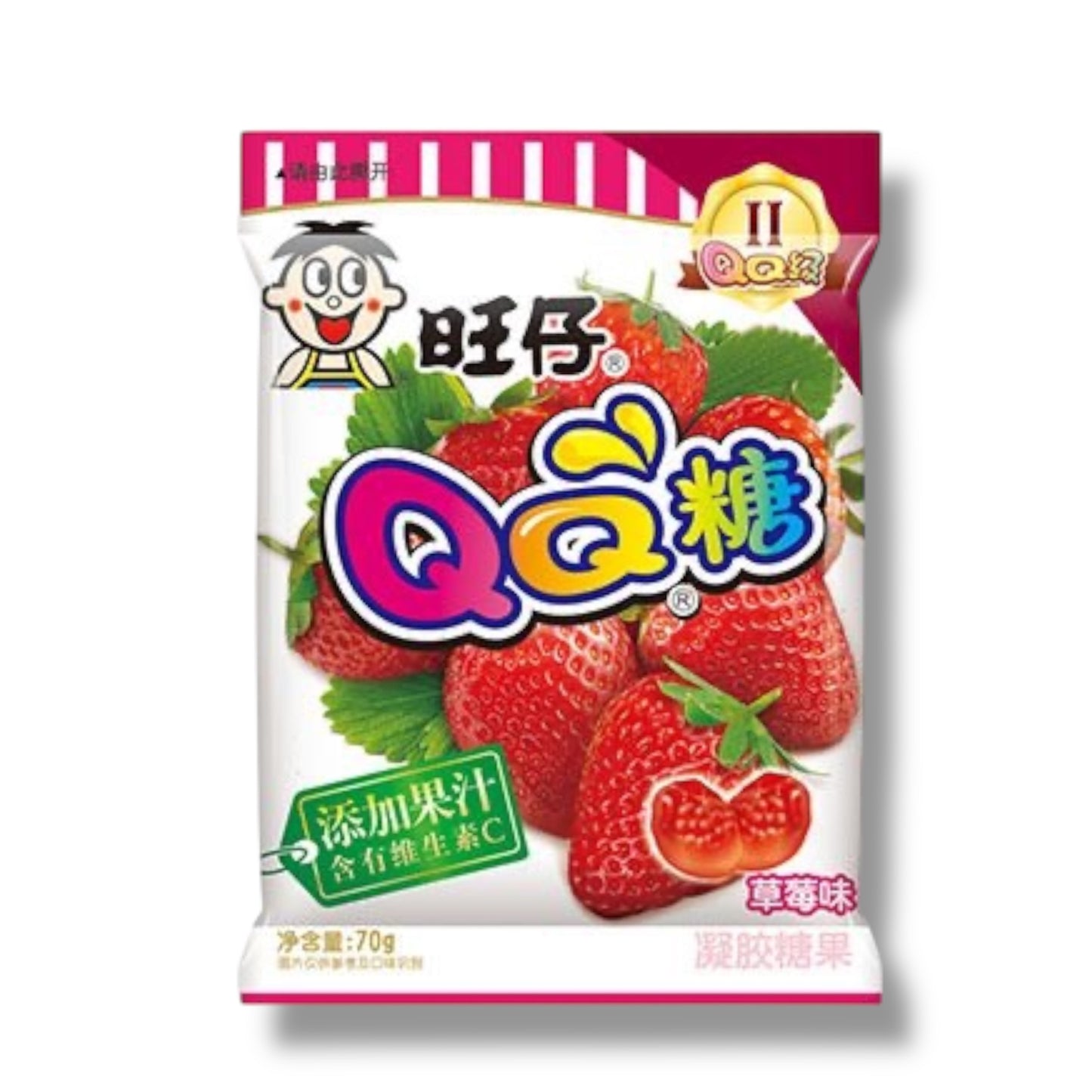 WANT WANT Wangzi QQ Fruchtgummi Erdbeere 70g 🇨🇳
