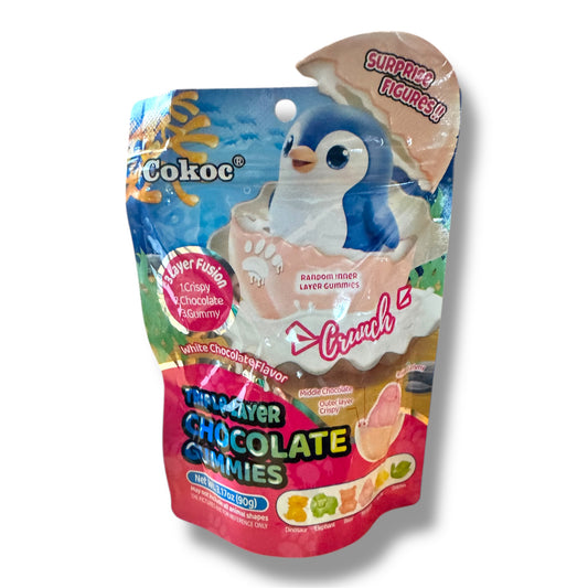 Cokoc Triple-Layer Chocolate Pinguin Gummies 90g 🇳🇱