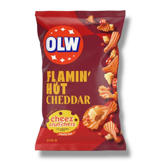 OLW Flamin‘ Hot Cheddar 275g (Schweden) mhd 07.04.25