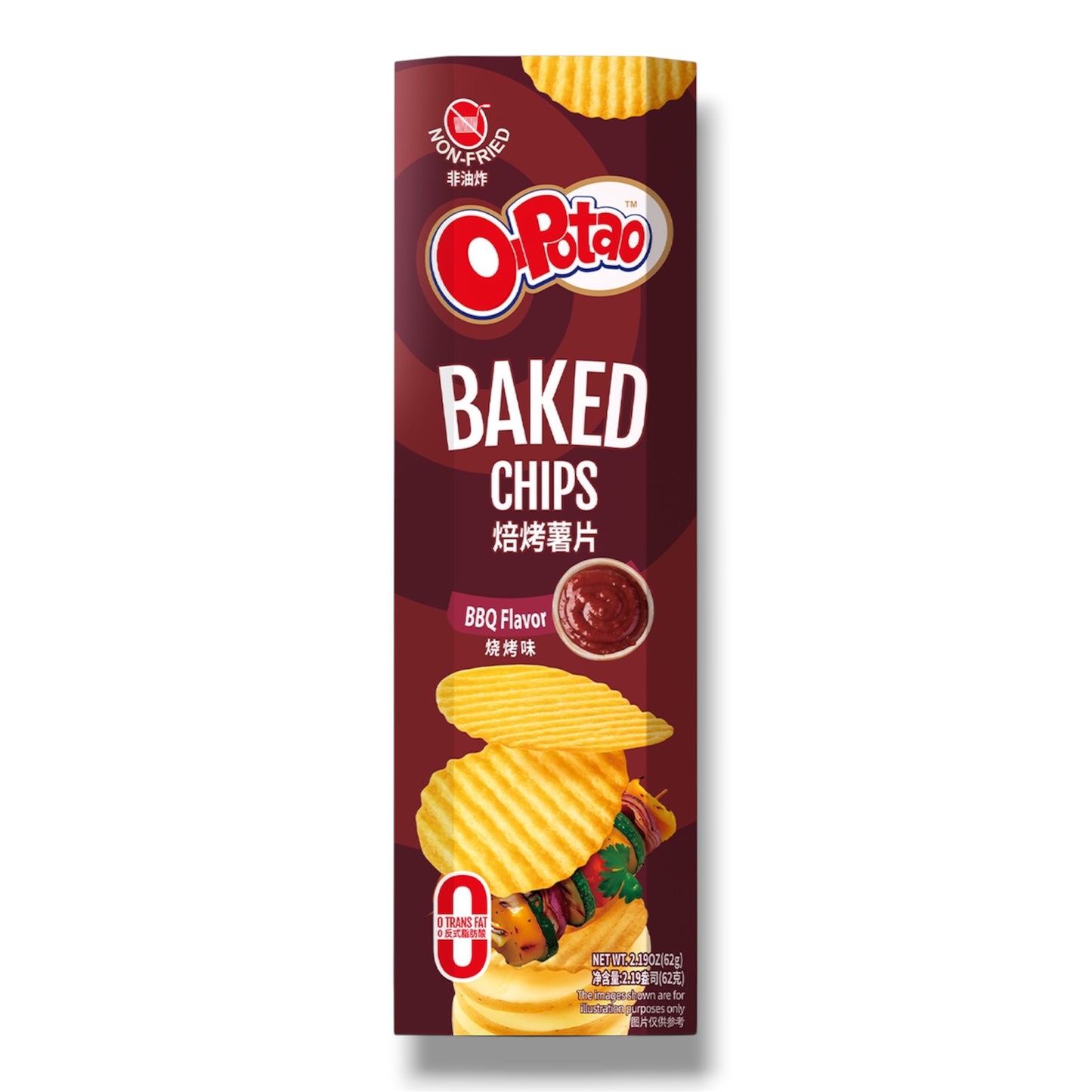O-Potao Baked Chips- BBQ China 62g