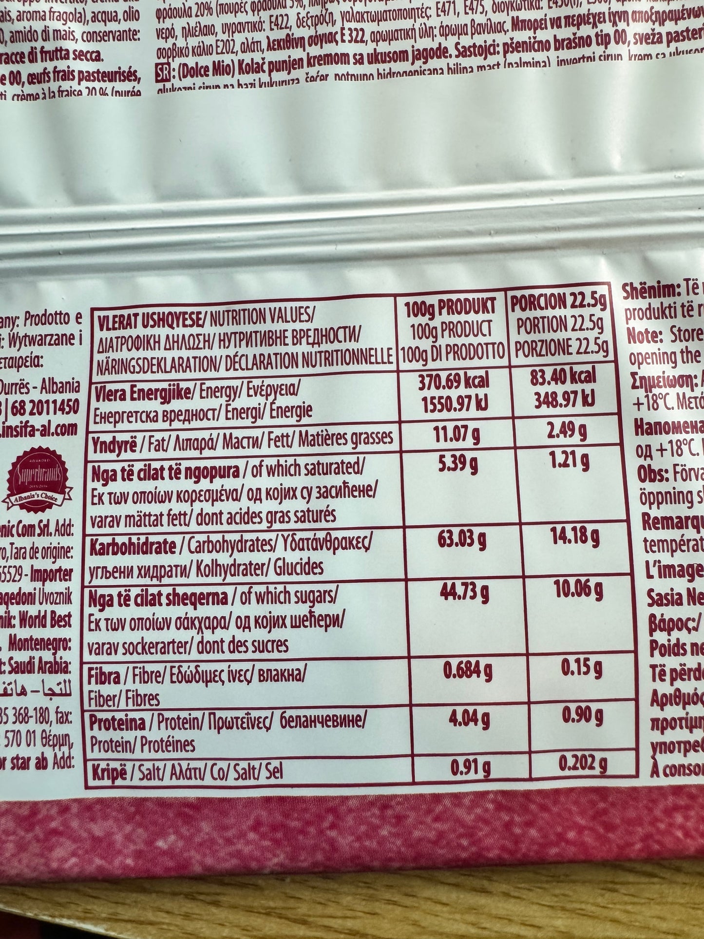 Insifa Dolce Mio Strawberry 180g