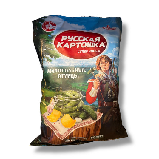 Russkaja Kartoschka Chips Dill Pickle 105g 🇷🇺