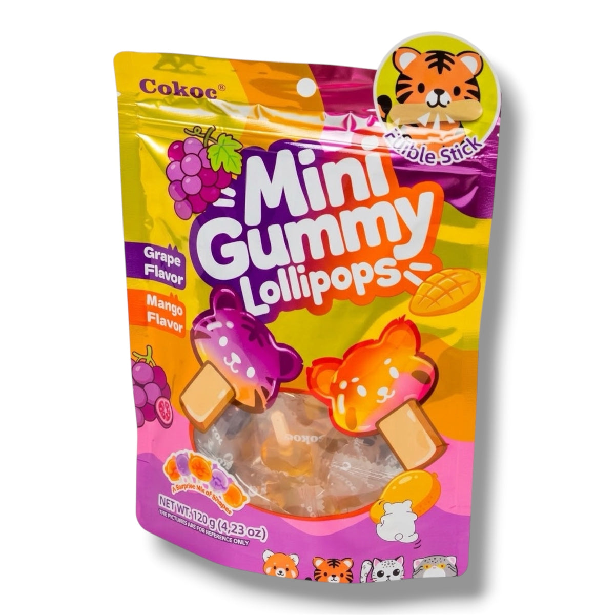Cokoc Mini Gummy Lollipops Mango & Grape China 120g