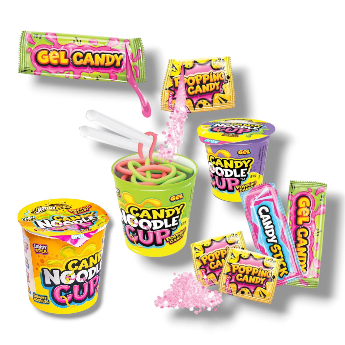Johny Bee Gummy Noodle Cup Tutti Frutti Polen 65g
