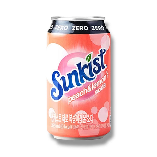 Sunkist Zero Peach & Lemon Soda 355ml 🇰🇷