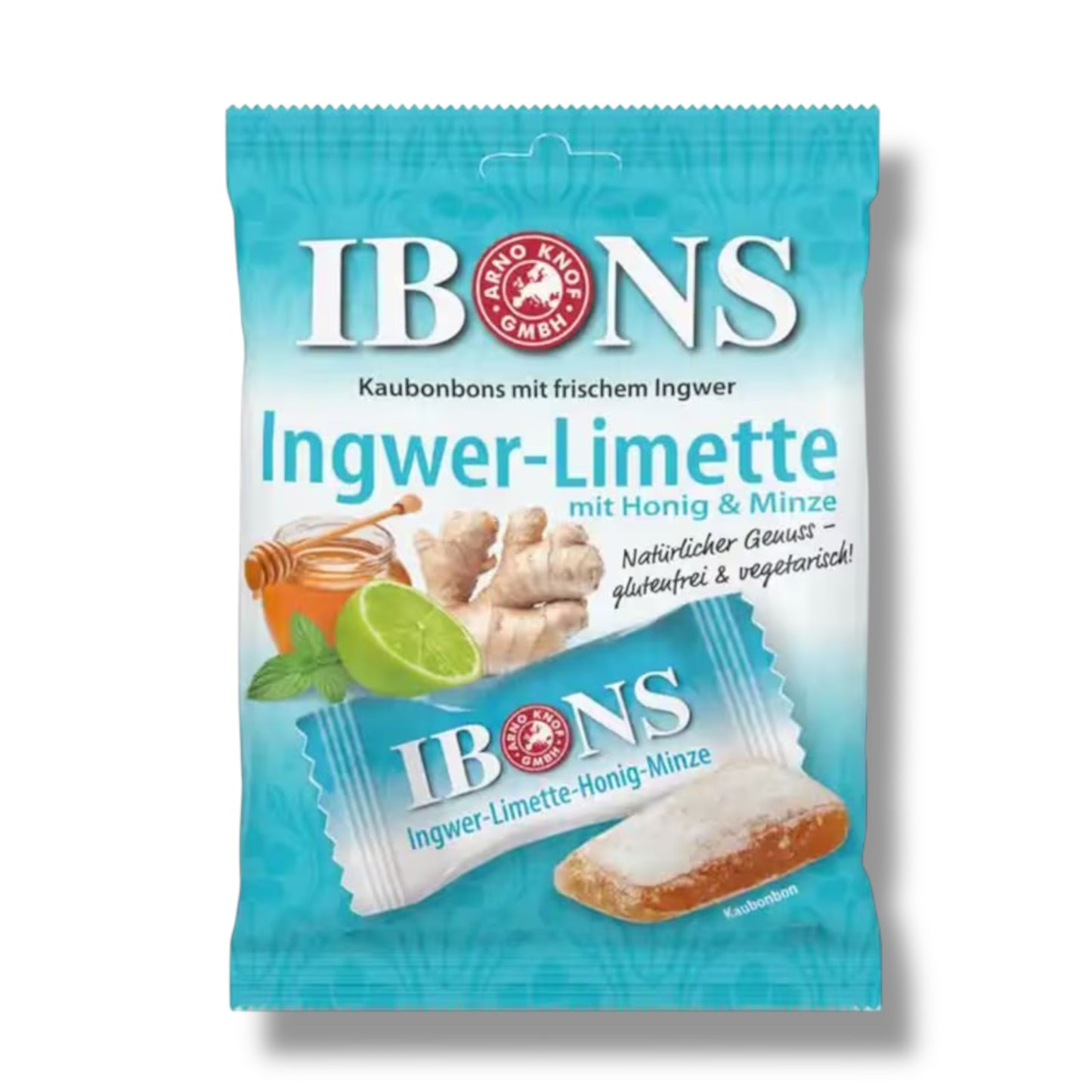 Ibons Ingwer-Limette-Honig-Minze Kaubonbons 92g 🇮🇩